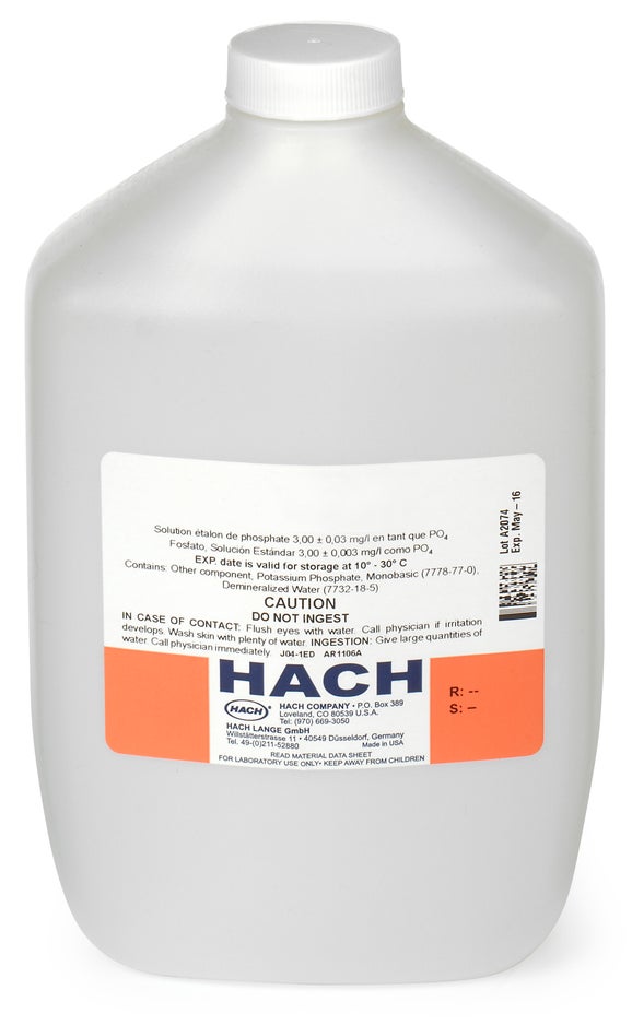 Solución estándar de dureza APA6000, 0,50 mg/L CaCO₃ (NIST), 946 mL