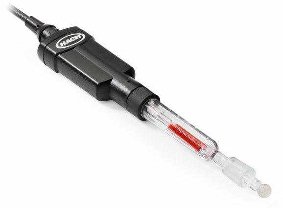 Electrodo de pH de vidrio rellenable Intellical PHC745 para laboratorio, para muestras difíciles, RedRod, cable de 1 metro