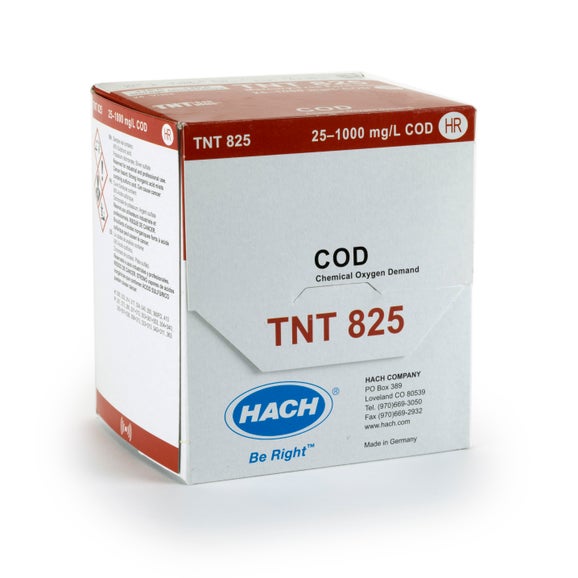 Pruebas en cubeta TNTplus sin mercurio para demanda química de oxígeno (DQO), HR (25 - 1000 mg/L DQO), 25 pruebas